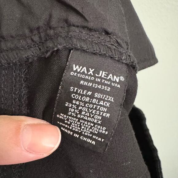 WAX JEAN Denim Womens 18 Jeans Slash Distressed Skinny High Rise Ankle Black - Picture 7 of 7